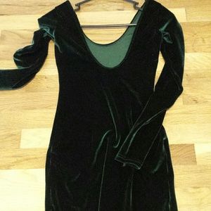 American Apparel Velvet emerald skater dress small